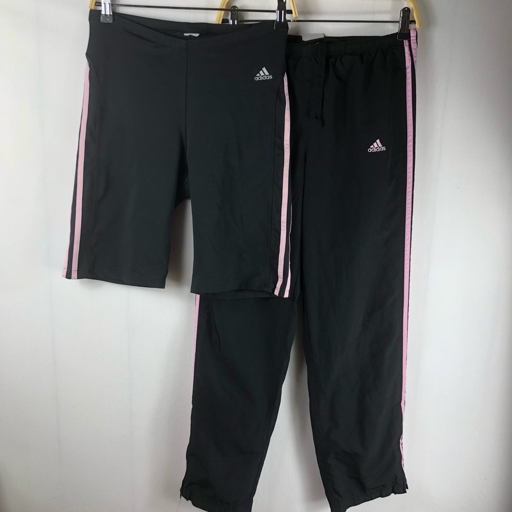 Adidas Women Small Pants Set Pink Black (i16